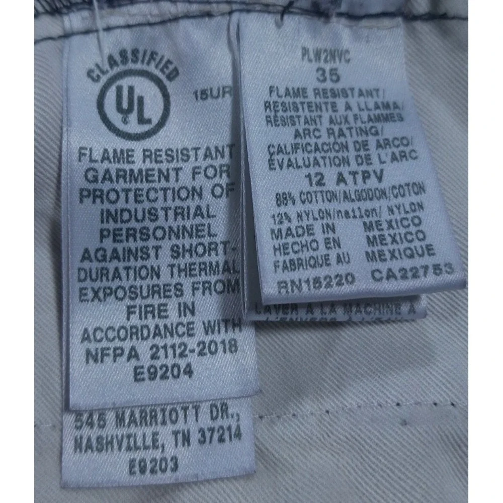 Bulwark FR Flame Resistant Work Pants Men 35x30 Navy Blue CAT 2 NFPA‎ 2112